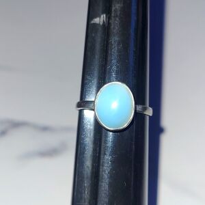 Petite Larimar Ring, Sterling